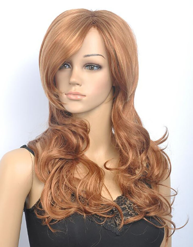 Beautiful Long Wave Brown Women's Synthetic item Hair Wigs heat resistant Natural Hairs