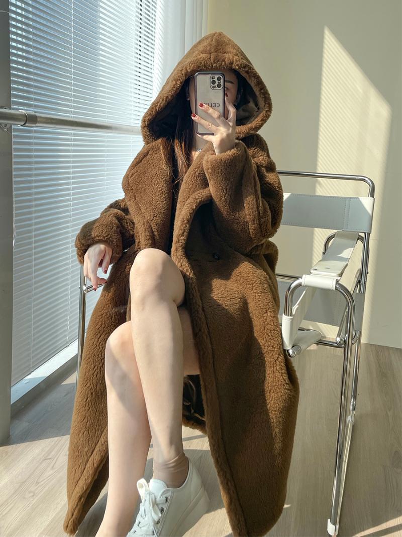 Women's Fur & Faux Autumn And Winter Tobacco Color Bear Coat Hooded Mid-Length Alpaca Profile, Black
Women's Fur & Faux Autumn And Winter Tobacco Color Bear Coat Hooded Mid-Length Alpaca Profile, Black
