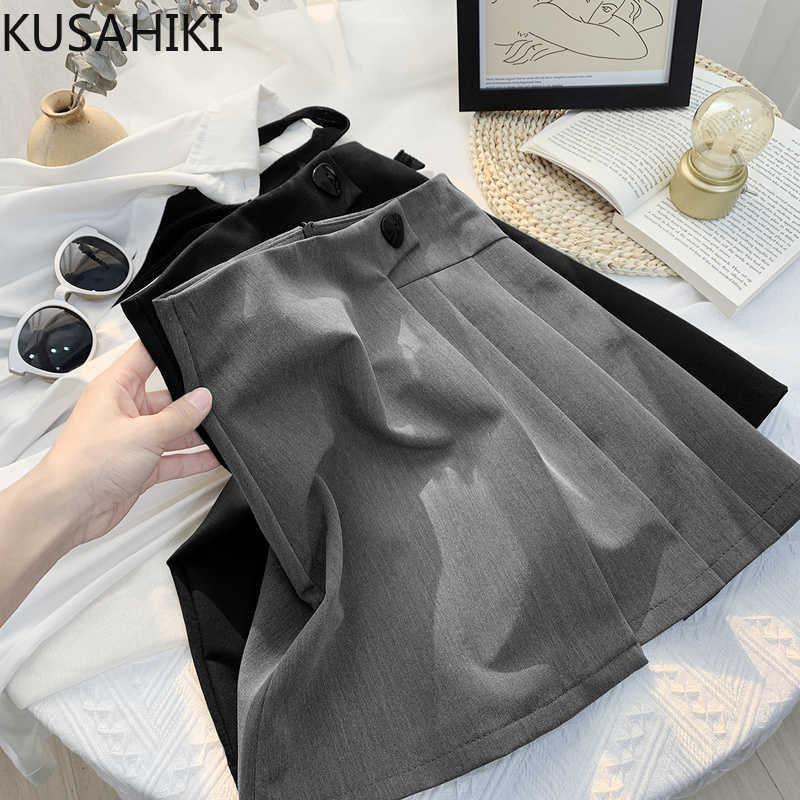 KUSAHIKI Causal Pleated Suit Skirt Women Spring Korean Belt High Waist Skirts Elegant Fashion Mujer Faldas 6E955 210602, Gray
KUSAHIKI Causal Pleated Suit Skirt Women Spring Korean Belt High Waist Skirts Elegant Fashion Mujer Faldas 6E955 210602, Gray