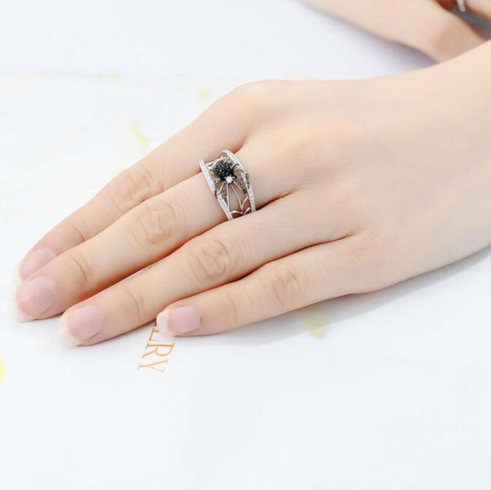 Sterg Sier Wedding Band: Vintage Spider Eternity Ring w/White Sapphire CZ