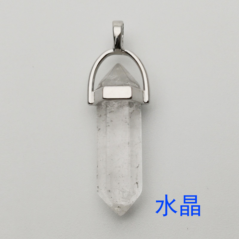 Natural Stone Hexagon Prism Charms Rose Quartz Tiger's Eye Opal Pendants Crystal Pendants Clear Chakras Gem Stone fit earrings necklace making as