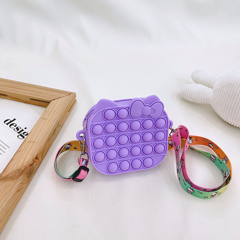 Fidget Toy Rodent Pioneer Silicone Pop Bubble Stress Reliever Rainbow Purse Bag Children Kid Baby Backpack Student Stationary Puzzle Pinch Music Decom