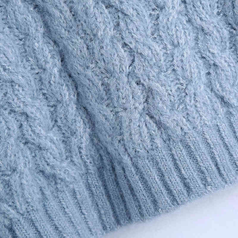 Casual Woman Blue Oversized Crochet Vest Spring Fashion Ladies Loose V Neck Sleeveless Sweater Girls Base Sweet Tank 210515