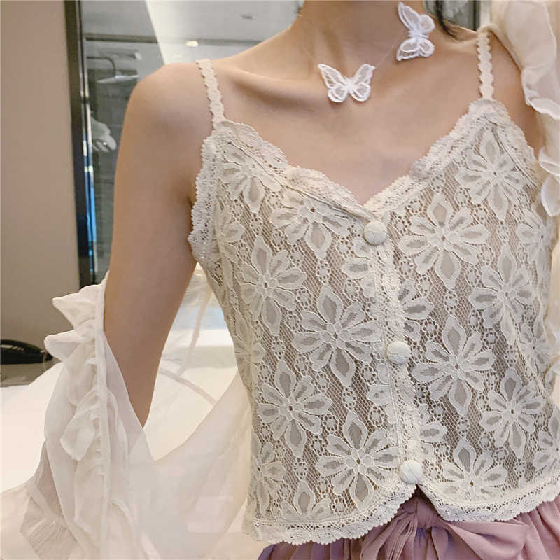 WOMENGAGA Summer Women' V-neck Lace Flower Halter Top Small Fresh Tops Tank Mesh Korean Sexy Gothic Clothes YAN8 210603, Apricot
WOMENGAGA Summer Women' V-neck Lace Flower Halter Top Small Fresh Tops Tank Mesh Korean Sexy Gothic Clothes YAN8 210603, Apricot