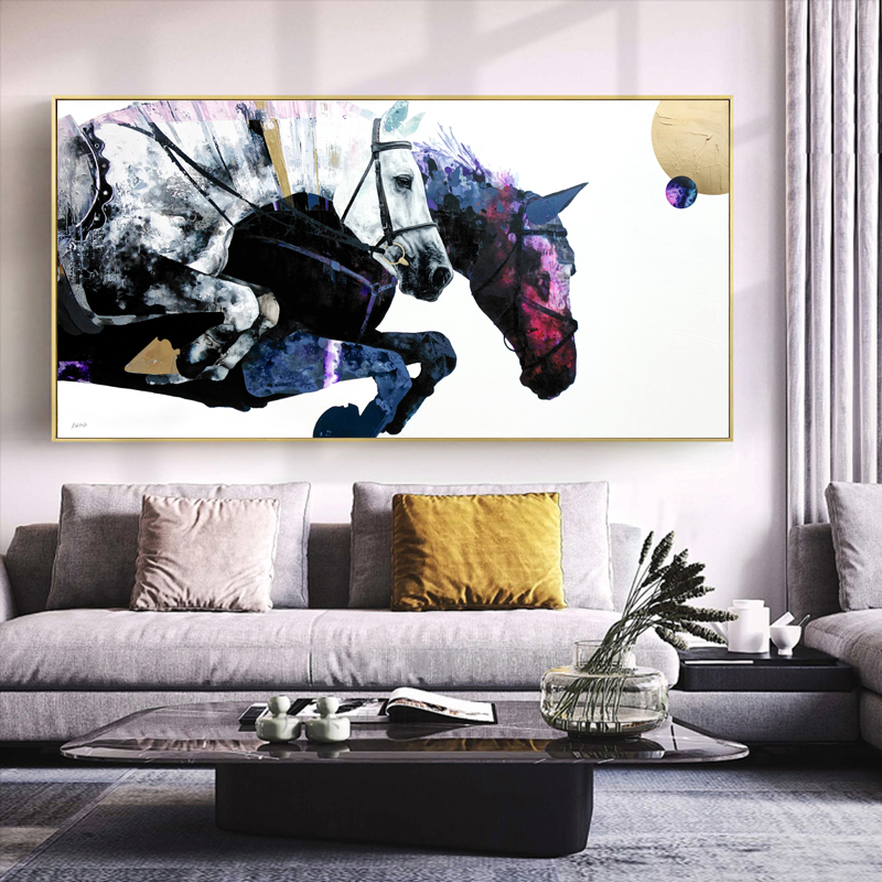 Abstract Horse Painting Animal Posters and Prints Canvas Art Wall Pictures for Living Room Home Decoration NO FRAME
