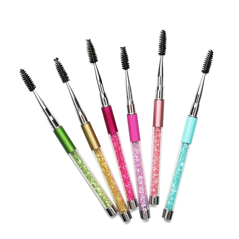 Wholesale Rhinestone Lash Brushes Reusable Eyelashes Brush Mascara Wand Applicator Eyelash Extension Make Up Tools Vendor