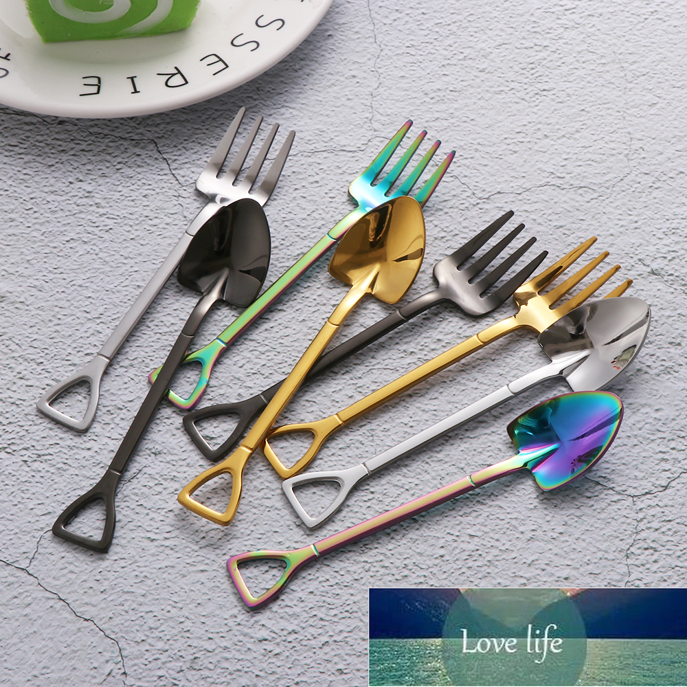 Multicolor Spoon Fork Shovel Shape Ice Cream SpoonFork Coffee Ice Cream Tools Kitchen Accessories7605287