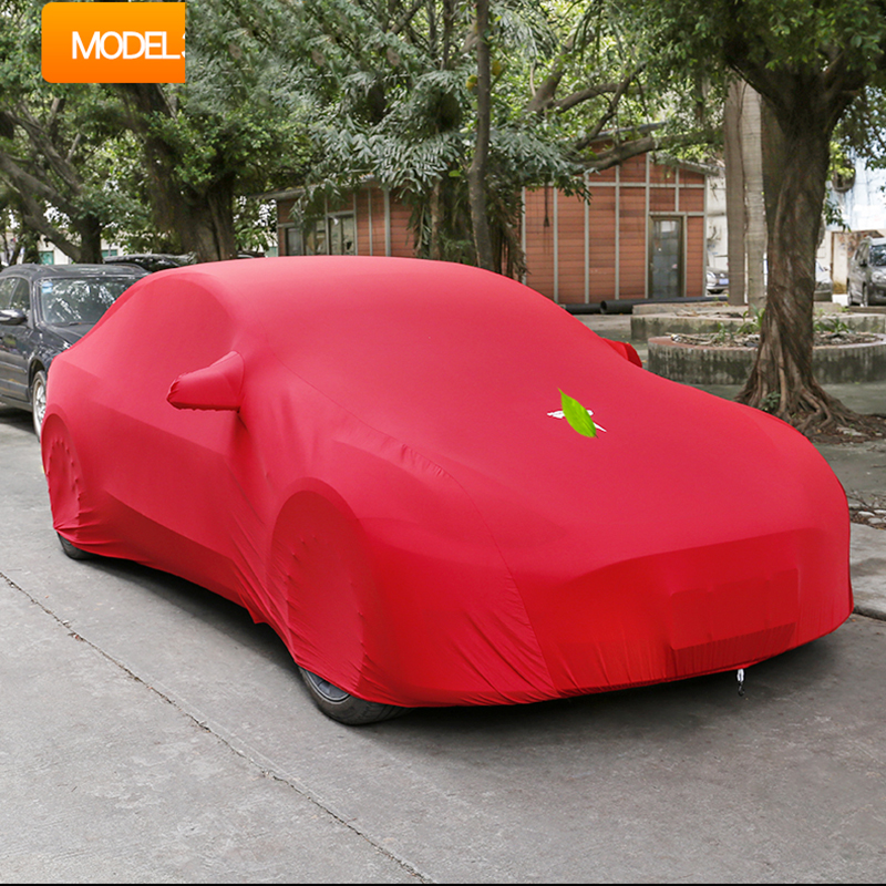 Tes-la Model3 Modely Car Cover Velvet Stretch Cloth Sunscreen Dustproof Car Cover Accessories