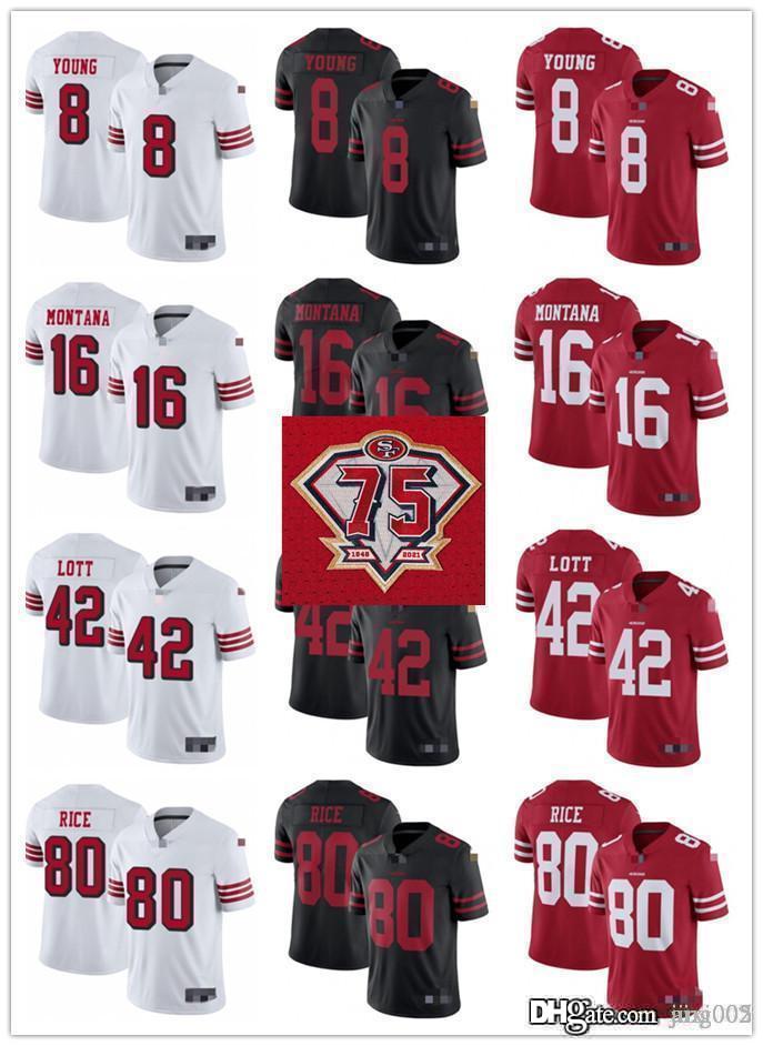 75th Men Women Youth 8 Steve Young Red 16 Joe Montana Black 42 Ronnie Lott White 80 Jerry Rice Football Jersey, Black;red
75th Men Women Youth 8 Steve Young Red 16 Joe Montana Black 42 Ronnie Lott White 80 Jerry Rice Football Jersey, Black;red
