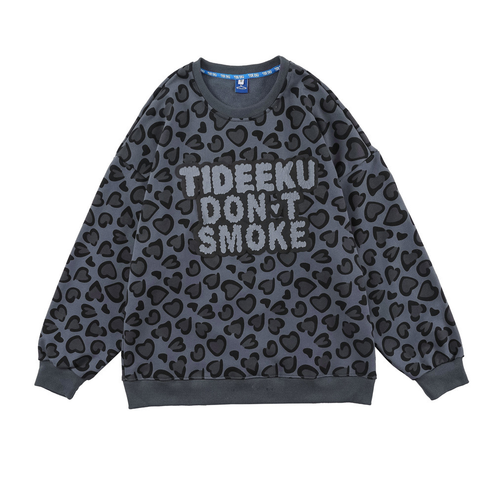 Sweatshirts Letter printed leopard sweater mens American fashion brand loose round neck long sleeve BF lazy style sport Pullover Hoodie, Gray
Sweatshirts Letter printed leopard sweater mens American fashion brand loose round neck long sleeve BF lazy style sport Pullover Hoodie, Gray