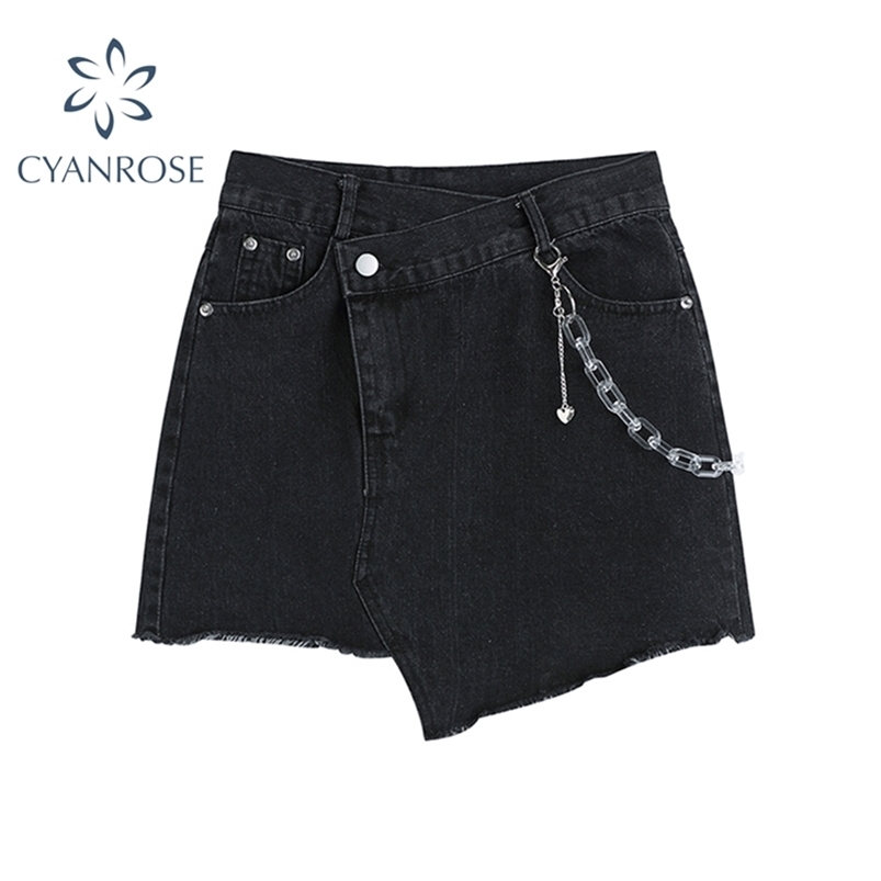 Summer Jeans Short Gothic Harajuku Fashion Y2K High Waist Trouser Vintage Irregular Design Black Denim Female 210624, Balck
Summer Jeans Short Gothic Harajuku Fashion Y2K High Waist Trouser Vintage Irregular Design Black Denim Female 210624, Balck