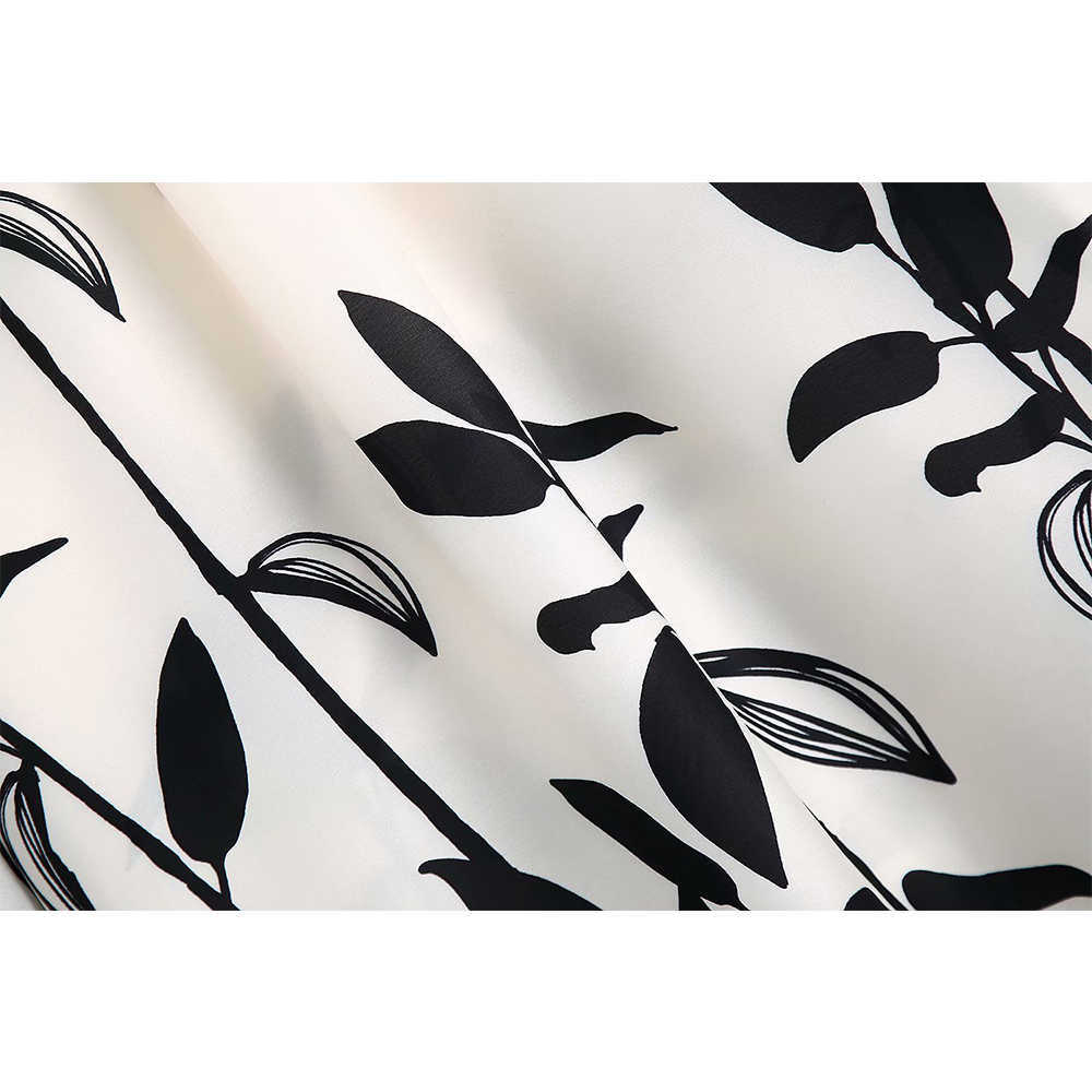 Women Printed Loose Dress Long Sleeves elegant Casual Fashion Chic Lady Woman Summer Midi Dress 210709