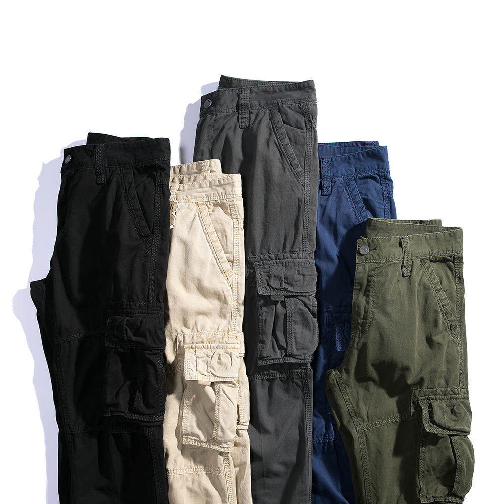 Cargo Pants for Men Black Military Pants Green Army Side Many Pockets Trousers Male Chinos Men Blue Khakis Cotton Trousers Men 210518