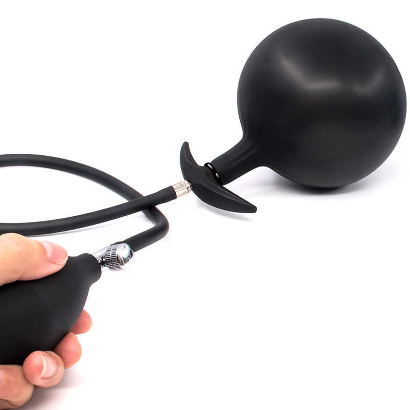 Metal Anal Balls Inflatable Butt Plug Large Tube Pussy Vaginal Decoration Adult Sex Toys For Men Women Buttplug 211015