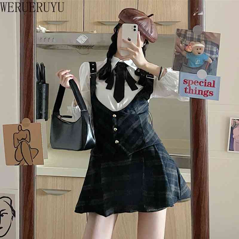 WERUERUYU apanese Sweet Wild High Waist Ruffle A-Line Suspender Dress Female Autumn Ctue Solid Color Princess College Style 210608, Photo color
WERUERUYU apanese Sweet Wild High Waist Ruffle A-Line Suspender Dress Female Autumn Ctue Solid Color Princess College Style 210608, Photo color