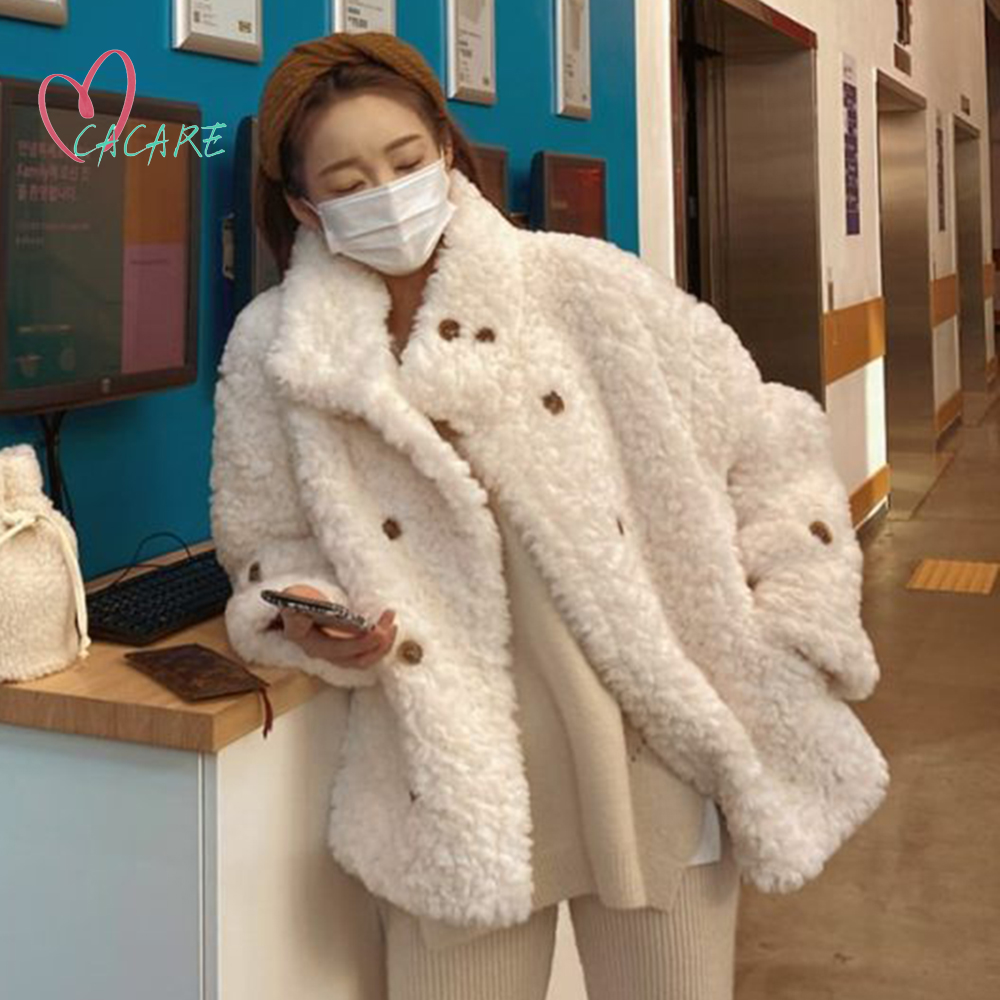 Lamb Coat Women Warm Fashion Loose Thick Coats Jackets Berber Fleece 2021 Autumn Winter 2 Choices Double Breasted F0071 CACARE
Lamb Coat Women Warm Fashion Loose Thick Coats Jackets Berber Fleece 2021 Autumn Winter 2 Choices Double Breasted F0071 CACARE