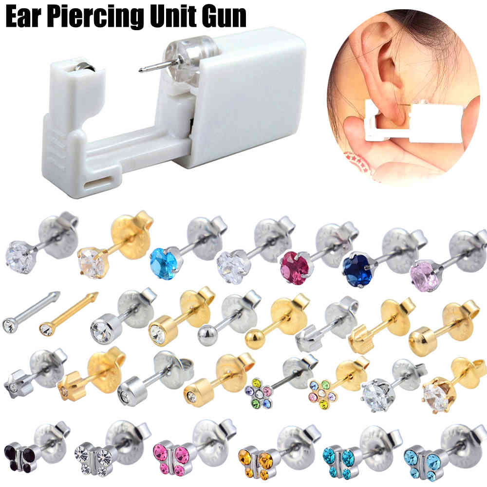 Stud Disposable Safe No Pain Sterile Ear Earring e Piercing Gun Piercer Tool Kit Machine Units Jewelry
Stud Disposable Safe No Pain Sterile Ear Earring e Piercing Gun Piercer Tool Kit Machine Units Jewelry