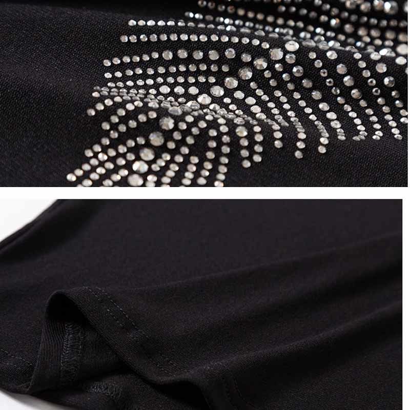 Autumn Fashion Diamond Beaded Chiffon Blouse Women Clothes Top Elegant Mesh Stitching Casual Shirt Blusas 10767 210518