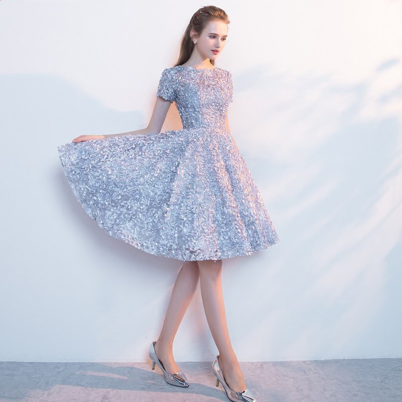 New Short Sexy Flower Cocktail Dresses Sleeve Dinner Elegant Vestido Gowns, Champagne
New Short Sexy Flower Cocktail Dresses Sleeve Dinner Elegant Vestido Gowns, Champagne
