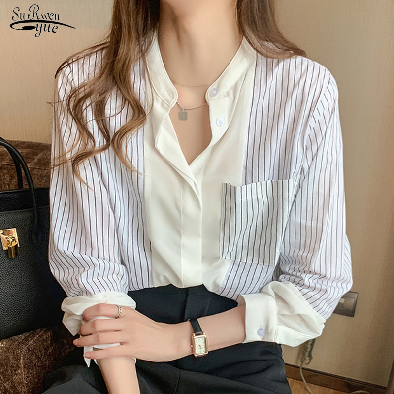 Autumn Casual Plus Size Long Sleeve Women Blouse Button Cardigan Loose Chiffon Striped Shirts Ladies Tops 10682 210521, Blue
Autumn Casual Plus Size Long Sleeve Women Blouse Button Cardigan Loose Chiffon Striped Shirts Ladies Tops 10682 210521, Blue