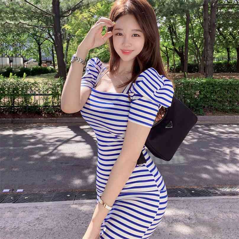 Knitted Stripe Mini Dress for women Summer short Sleeve cotton tops sundress Causal Ladies Home Wear Dresses 210602, Blue stripes
Knitted Stripe Mini Dress for women Summer short Sleeve cotton tops sundress Causal Ladies Home Wear Dresses 210602, Blue stripes