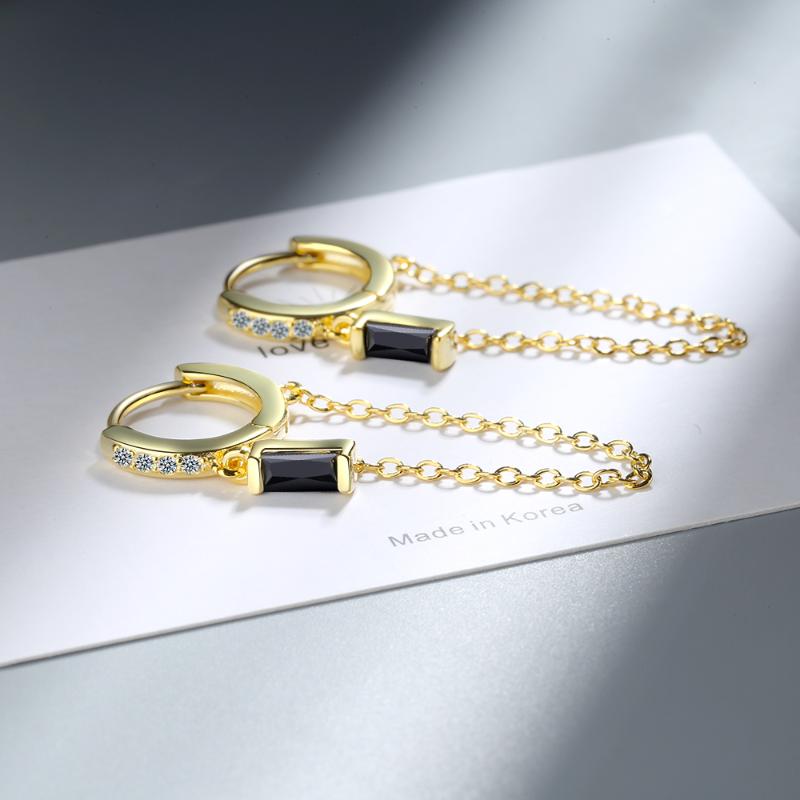 Bohemia Hoop Earrings Zirconia Golden/White Huggies With Chain Tassel Piercing Ear Jewelry For Women & Huggie
Bohemia Hoop Earrings Zirconia Golden/White Huggies With Chain Tassel Piercing Ear Jewelry For Women & Huggie