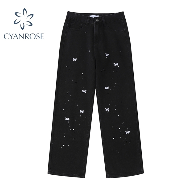 Black High Waist Jeans Woman Streetwear Straight Trousers Harajuku Gothic Fashion Baggy Wide Leg With Print Female 210629
Black High Waist Jeans Woman Streetwear Straight Trousers Harajuku Gothic Fashion Baggy Wide Leg With Print Female 210629