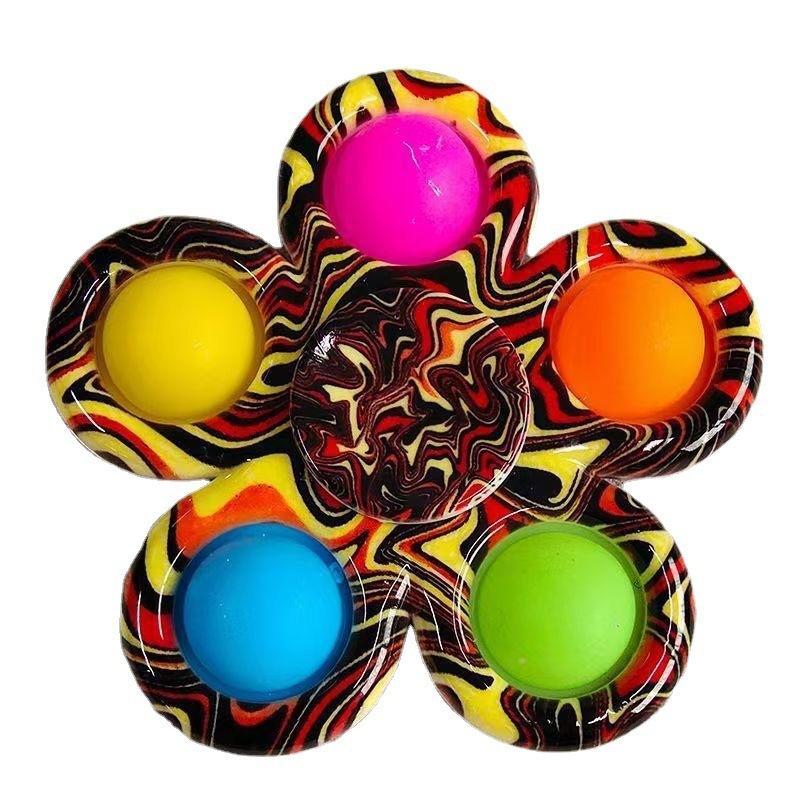 Colorful Sensory Fidget Push Bubble Board Toys Simple Dimple Fidgets Plus 3 Leaf 5 Sides Finger Play Game Anti Stress Spinner 2021 New
