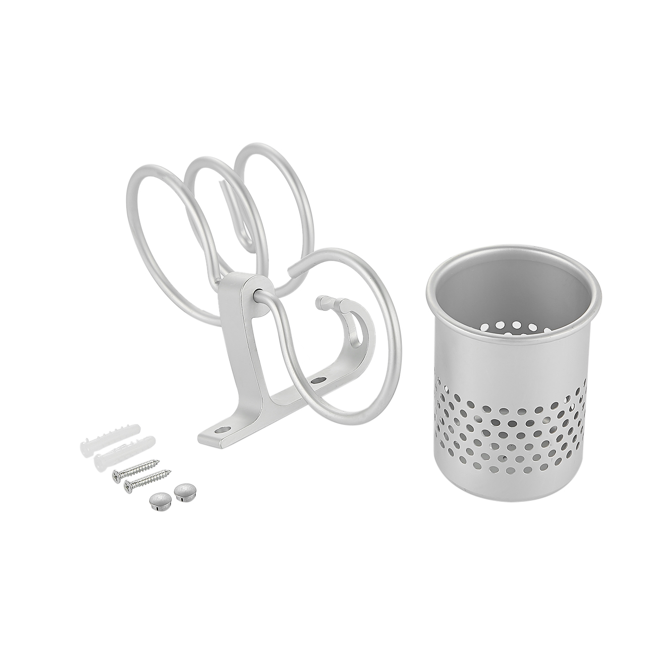 Organizer Storage Basket, Aluminum Hanging Rack Organizer with for Flat Iron, Curling Wand, Hair Straighteners, Brushes
