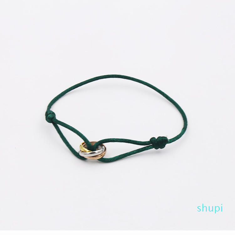 Fashion Brand Women Lover Bangle Handmade Rope Chain Bracelet Charm Titanium Stainless Steel three circles Carter
Fashion Brand Women Lover Bangle Handmade Rope Chain Bracelet Charm Titanium Stainless Steel three circles Carter