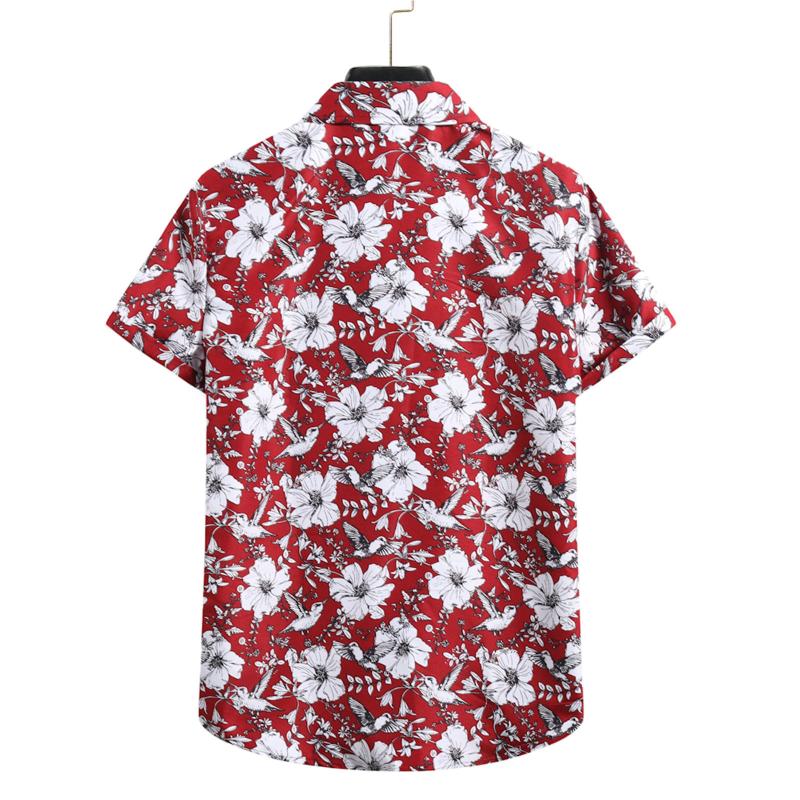 Streetwear Short Sleeve Shirt For Men Hawaiian Beach Men's Harajuku Turn-down Collar Button Up Blouse Tops Chemise Homme Casual Shirts