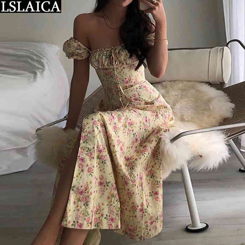 Woman Dress Floral Print Off Shoulder Slash Neck Summer Boho Robe Ete Beach Holiday Split Maxi Vestidos De Fiesta 210520, Beige
Woman Dress Floral Print Off Shoulder Slash Neck Summer Boho Robe Ete Beach Holiday Split Maxi Vestidos De Fiesta 210520, Beige