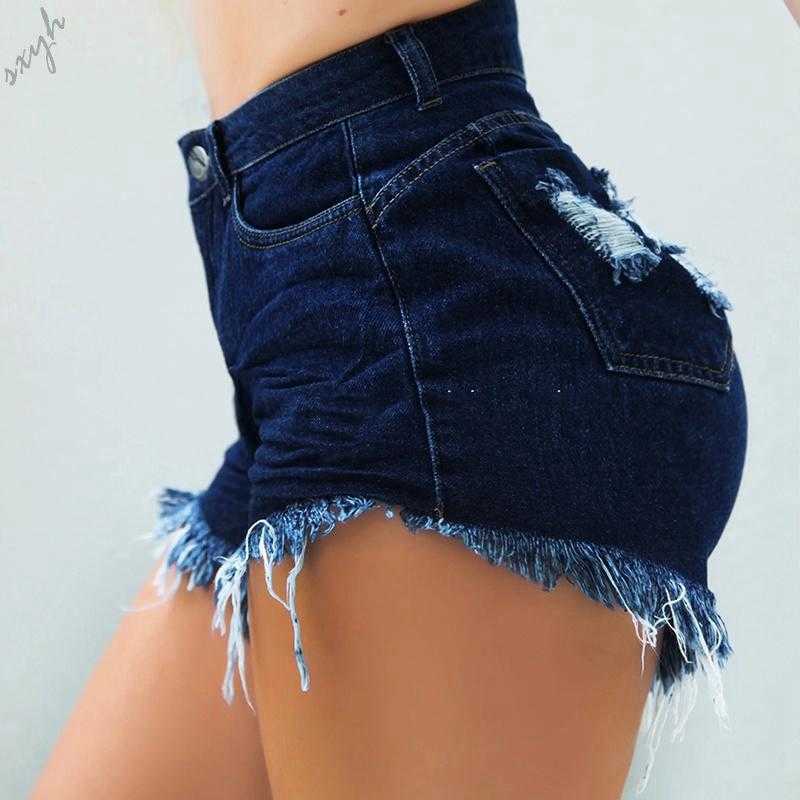 Women Sexy Skinny Slim Denim Bike Jeans Shorts Ladies Summer Vintage High Waist Tassel Casual Beach Streetwear Cycling Girl 210611