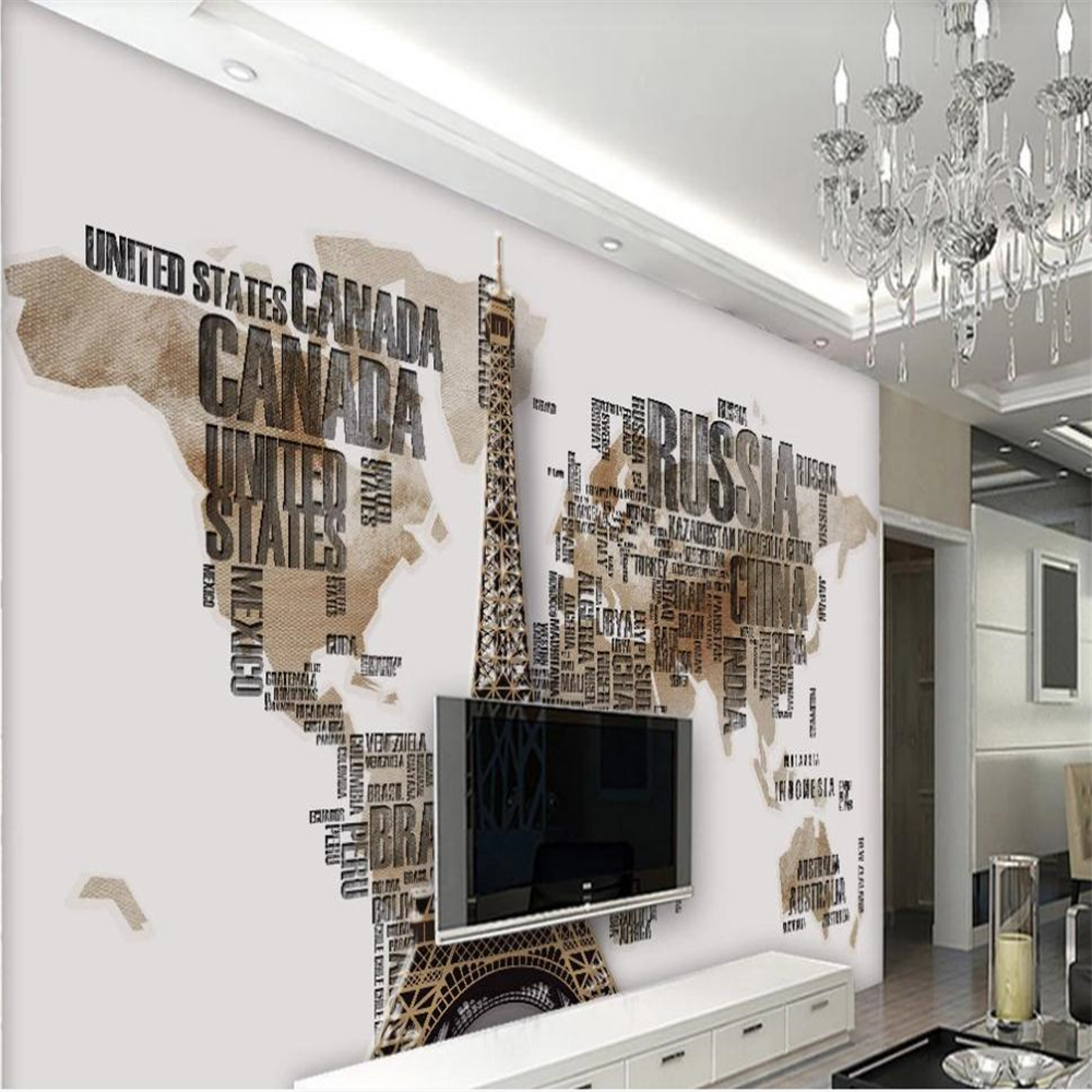 3d customized wallpaper Modern minimalist tower letter art TV background wall