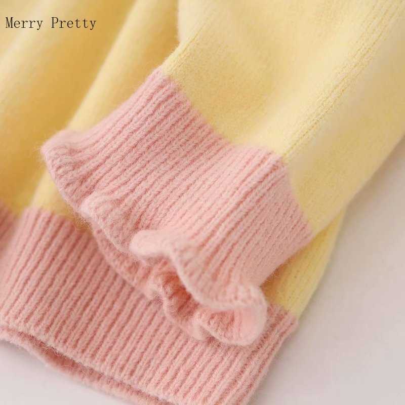 Women Cardigan Knitted Sweater Rainbow Patchwork V Neck Single Breasted Casual Clothes Summer Sweet Style Female Tops 210812