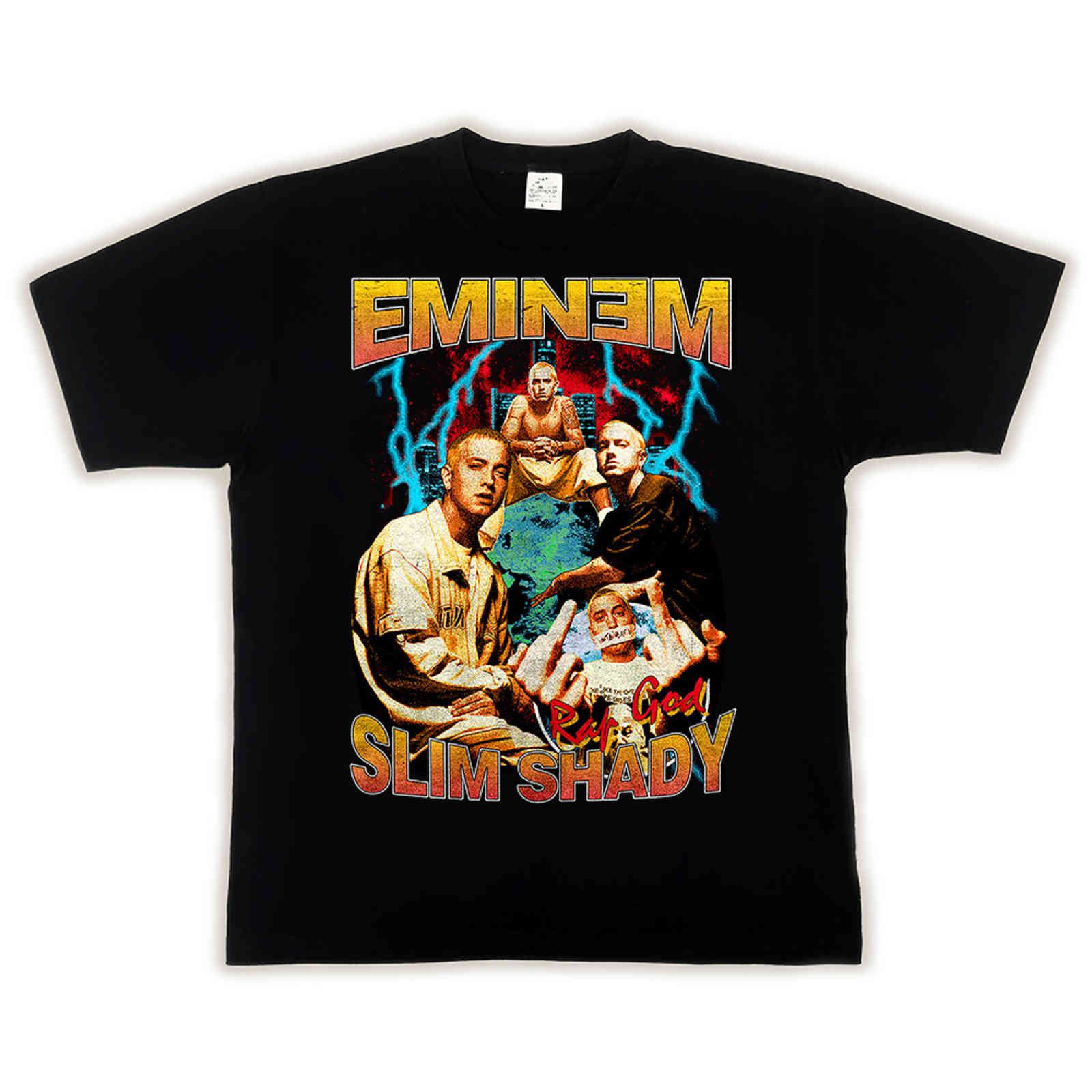 Eminem Digital Direct Spray Beautiful Fashion Loose Small Neckline Rap Hip Hop Street Short Sleeve T-shirt Men, White;black
Eminem Digital Direct Spray Beautiful Fashion Loose Small Neckline Rap Hip Hop Street Short Sleeve T-shirt Men, White;black