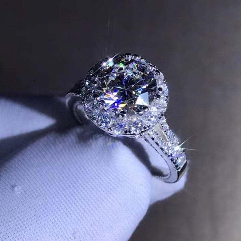 Cluster Rings 14K White Gold Color Ring For Women Fine Anillos De Round Diamond Wedding Bizuteria Gemstone With 925 Jewelry, Golden;silver
Cluster Rings 14K White Gold Color Ring For Women Fine Anillos De Round Diamond Wedding Bizuteria Gemstone With 925 Jewelry, Golden;silver