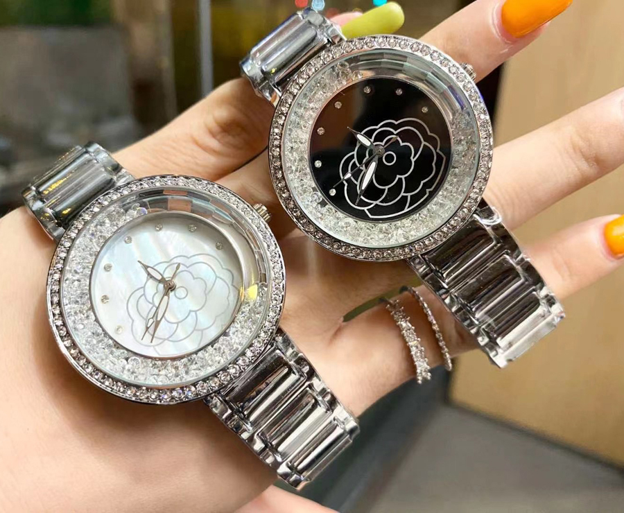 Brand Watch Women Girl Crystal Flower Style Metal Steel Band Quartz Wrist Watches CH60, Silver black
Brand Watch Women Girl Crystal Flower Style Metal Steel Band Quartz Wrist Watches CH60, Silver black