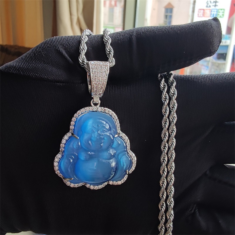 14K Gold Iced Out Buddha Pendant Necklace Bling Micro Pave Cubic Zirconia Simulated Diamonds with 3mm 24inch Tennis Chain 166 R2
14K Gold Iced Out Buddha Pendant Necklace Bling Micro Pave Cubic Zirconia Simulated Diamonds with 3mm 24inch Tennis Chain 166 R2