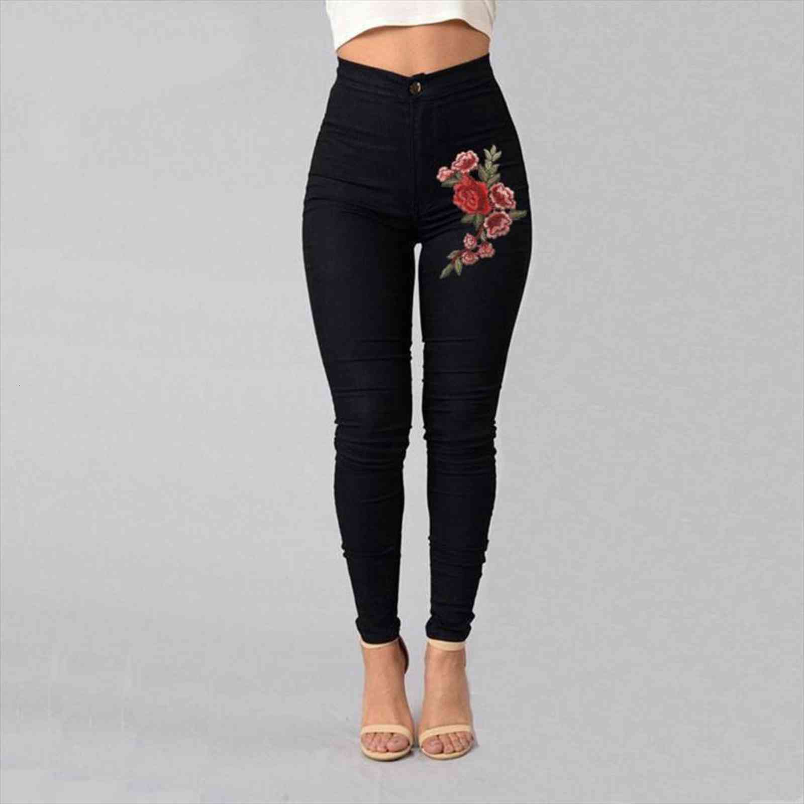 spring stretch fabric women pant high waist skinny embroidery without ripped woman floral pencil trousers big size, Black;white
spring stretch fabric women pant high waist skinny embroidery without ripped woman floral pencil trousers big size, Black;white