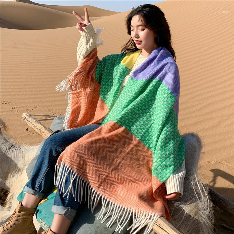 Scarves Arrival Fashion Autumn Winter Patchwork Tassel Plaid Scarf Women Warm High Quality Elegant Cute Girls Big Shawl, Blue;gray
Scarves Arrival Fashion Autumn Winter Patchwork Tassel Plaid Scarf Women Warm High Quality Elegant Cute Girls Big Shawl, Blue;gray