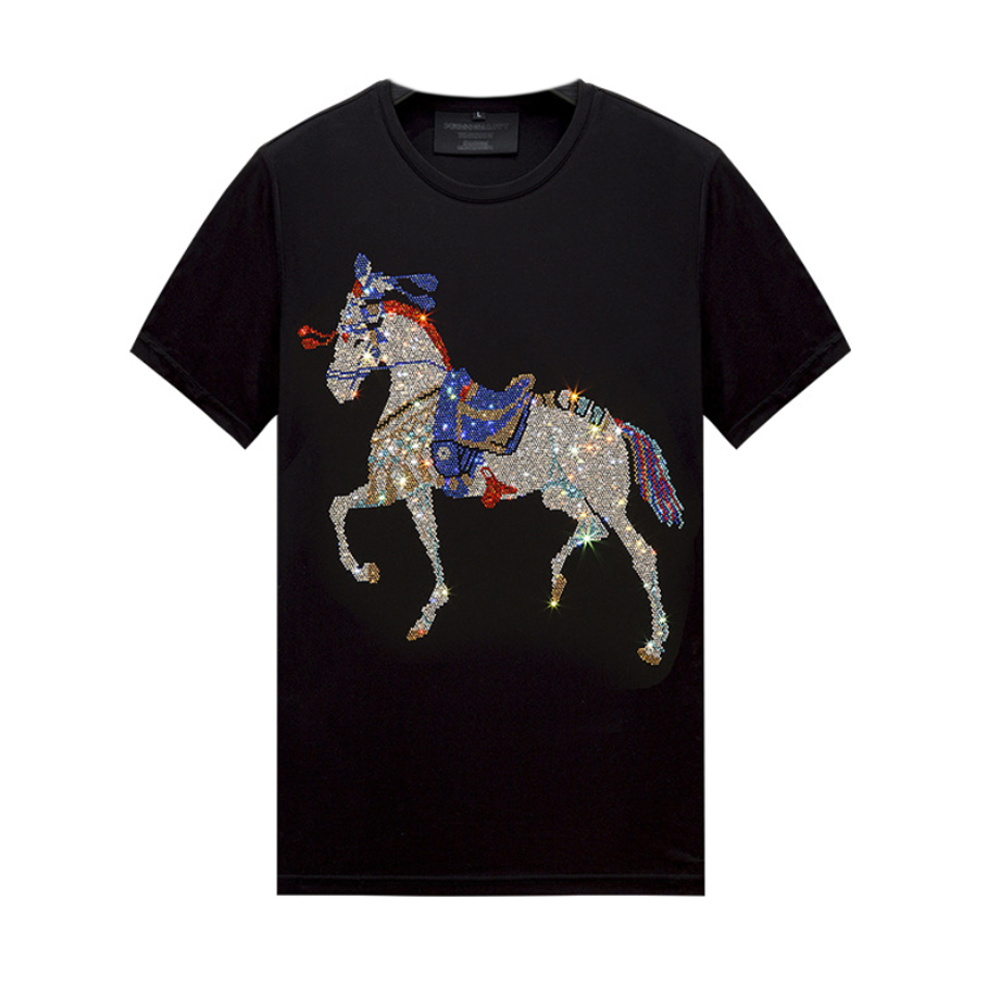 Colorful Rhinestone Tops Short Sleeves Black T-shirts for Men - Womens Crew Neck Pullover Tees Shirts Summer Casual, 239
Colorful Rhinestone Tops Short Sleeves Black T-shirts for Men - Womens Crew Neck Pullover Tees Shirts Summer Casual, 239