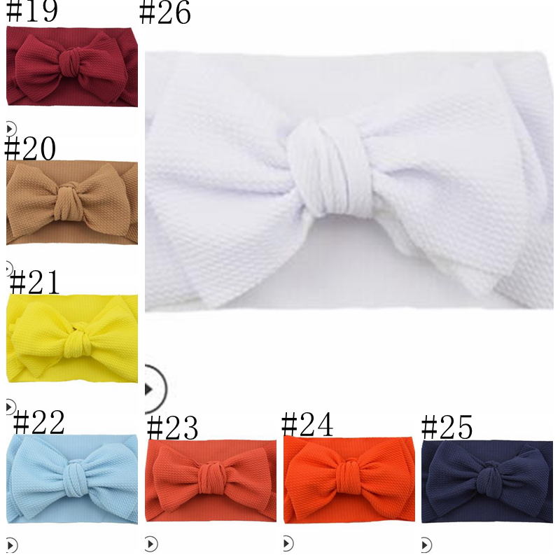 Baby Girl Headband Big Bow Hairbands DIY Bowknot Newborn Turban Solid Wide Head Wrap Infant Headwear Hair Accessories 34 Colors BT6666