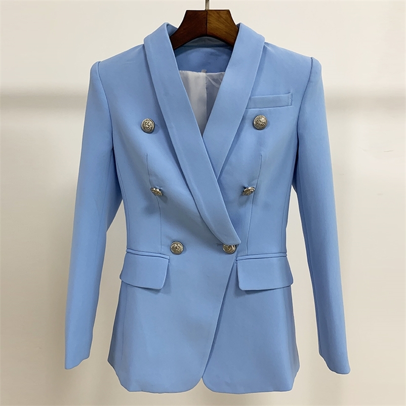 HIGH STREET est Fashion Baroque Designer Blazer Jacket Women's Shawl Collar Double Breasted Metal Lion Buttons 210521, Sky blue
HIGH STREET est Fashion Baroque Designer Blazer Jacket Women's Shawl Collar Double Breasted Metal Lion Buttons 210521, Sky blue