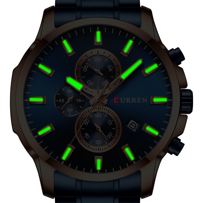 CURREN Chronograph Mens Watches Top Brand Luxury Business Watch Men Clock Relogio Masculino Waterproof Quartz Blue Wristwatch 210608, Silver black
CURREN Chronograph Mens Watches Top Brand Luxury Business Watch Men Clock Relogio Masculino Waterproof Quartz Blue Wristwatch 210608, Silver black