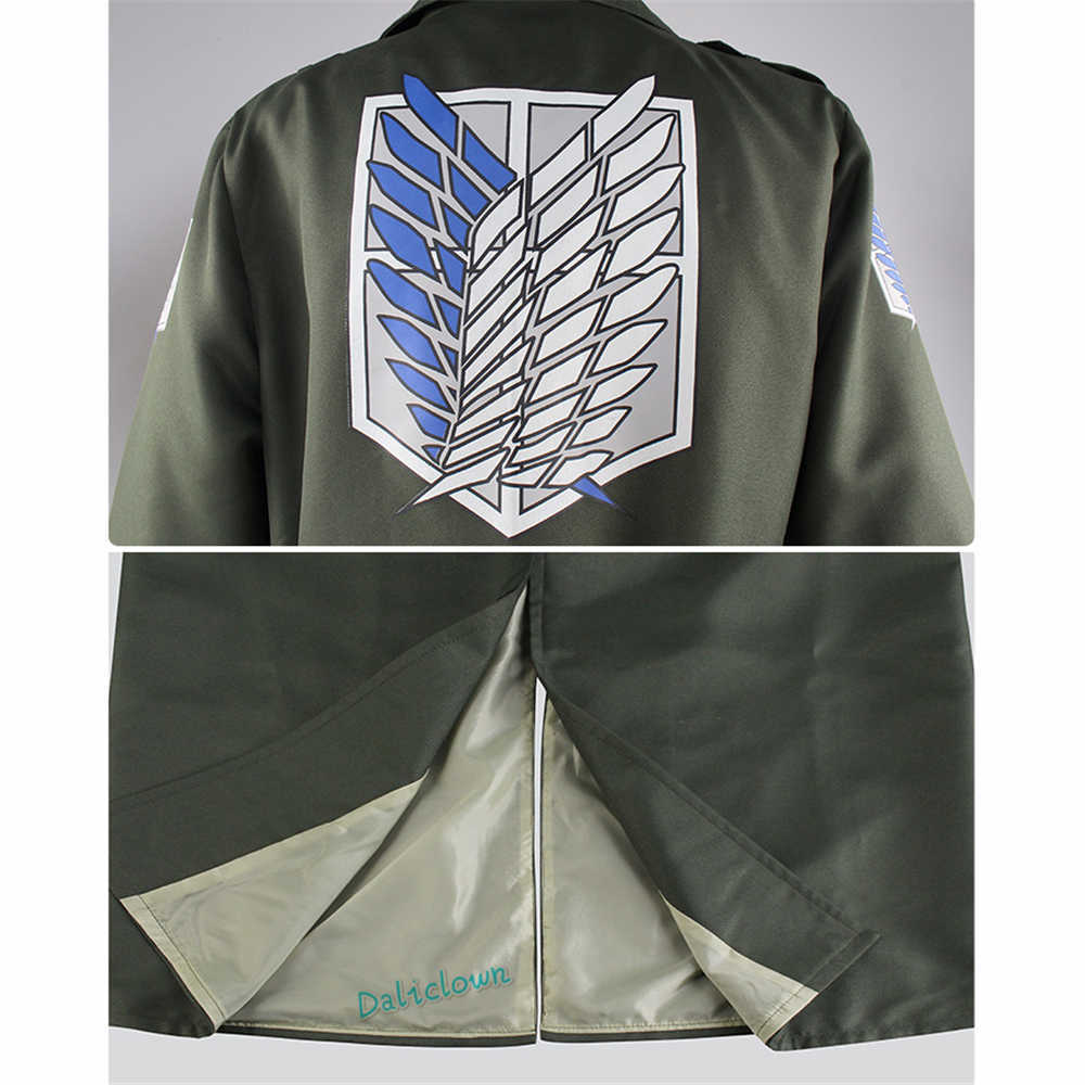 Attack on Titan Cosplay Levi Costume Shingek No Kyojin Scouting Legion Soldier Coat Trench Jacket Uniform Men Halloween Outfit Y0913