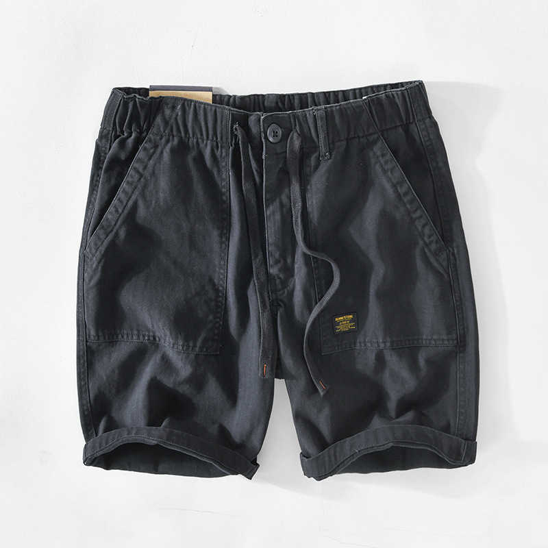 Summer Men's Solid Color Cotton Casual Shorts GA-T108 210713
