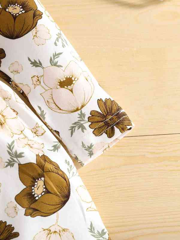 Baby Floral Print Statement Collar Dress SHE