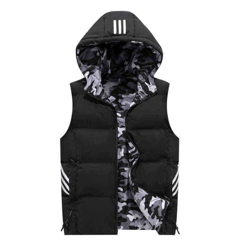 Winter Men's Waistcoat Jacket Camouflage Sleeveless Jacket Warmth Size M-8XL Couple Jacket Double-sided Waistcoat Men Chaleco 211111