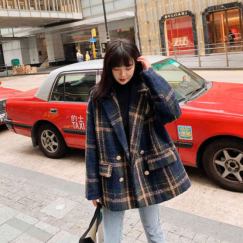 Plaid suit collar woolen coat for winter all-match temperament short women 210525, Camel
Plaid suit collar woolen coat for winter all-match temperament short women 210525, Camel